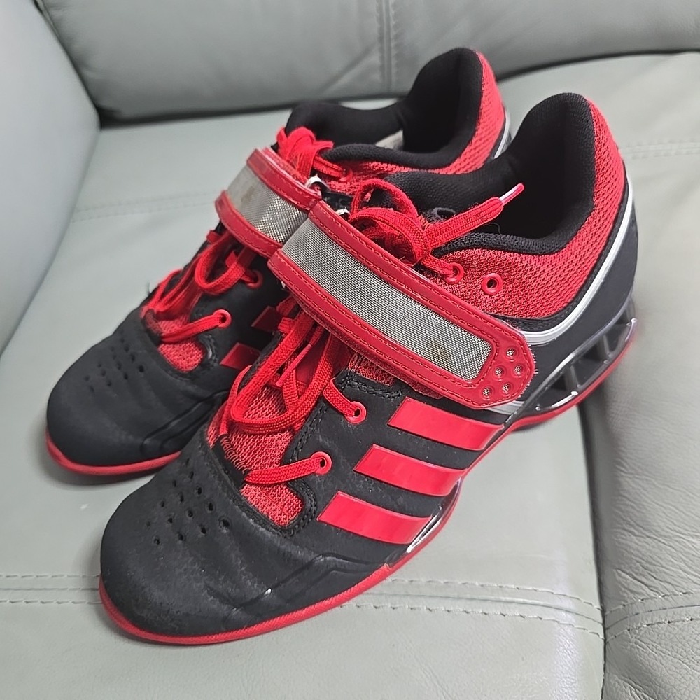 Adidas adiPower‎ Weightlifting Shoes Mens Size 7 Black And Red Art M21865